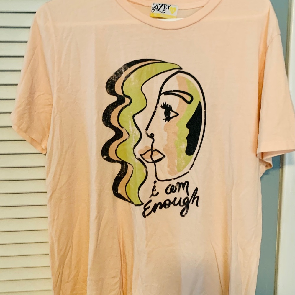 Dazey LA You Are Enough Peach Tee